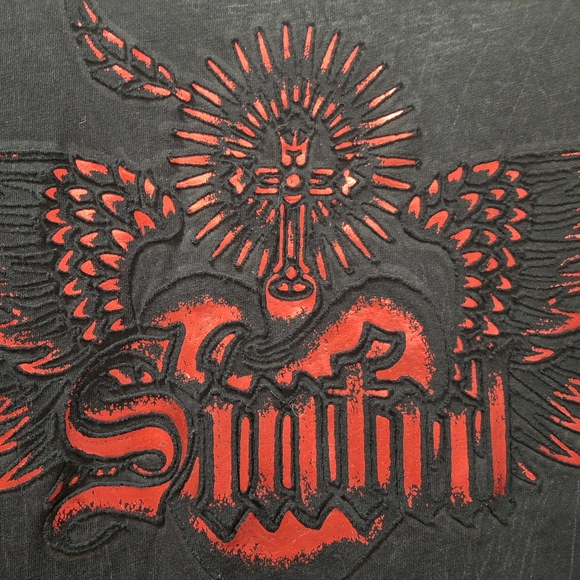 Sinful Black and Red Short Sleeve Tee - Picture 1 of 5